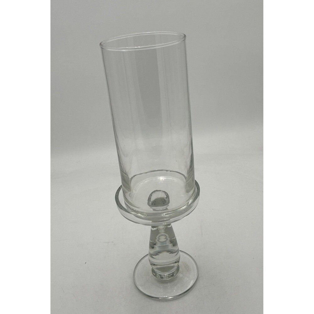clear glass pedestal hurricane candle holder